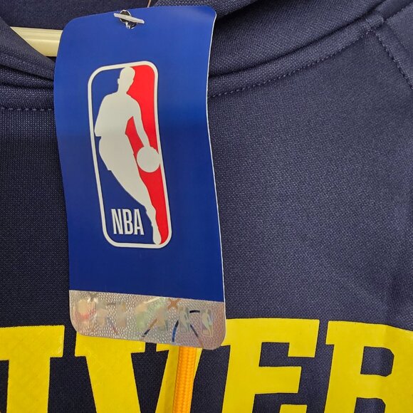 Denver Nuggets Men's NBA Brand Pullover Polyester Hoodie Navy Size 2XL NWT - Picture 3 of 7